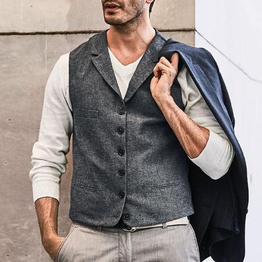 Chaleco Casual de Moda para Hombre - Solapa Simple Primavera Otoño - Image 3