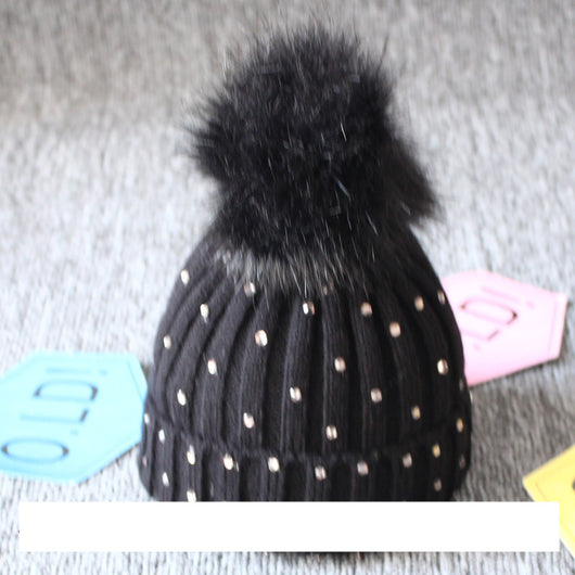 Gorro de Lana Tejida para Niños con Pompón Grande - Image 3