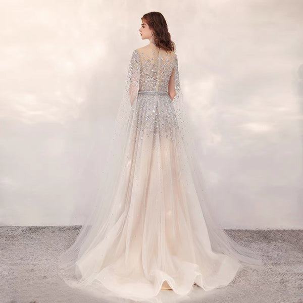 Vestido de Novia Elegante Manga Larga Ajustado