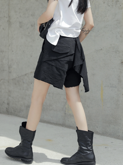 Shorts Cintura Alta Estilo Oscuro Diseñador para Mujer - Personalidad Moderna - Image 4