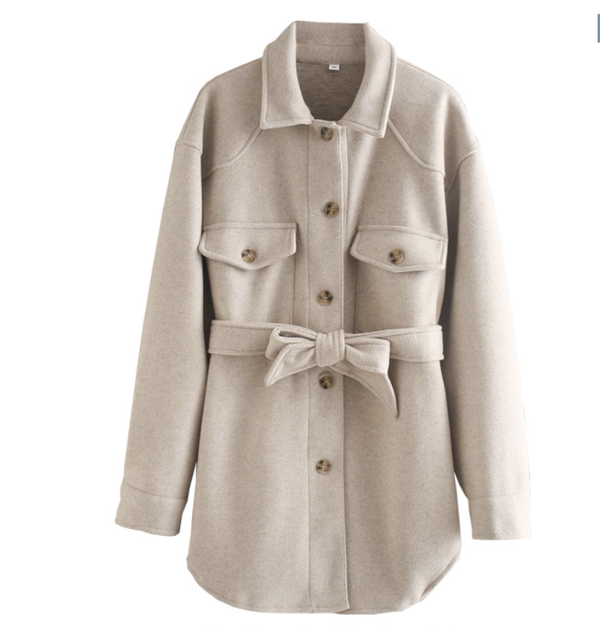 Abrigo de Lana Cálido con Textura Lanuda - Chaqueta de Invierno Premium