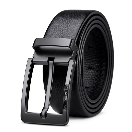 Cinturón de Cuero Genuino con Hebilla Grabada para Hombre