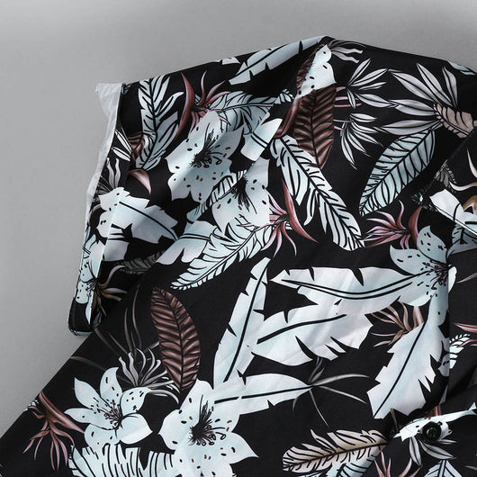 Camisa Manga Corta con Estampado de Hojas Pequeñas - Image 4
