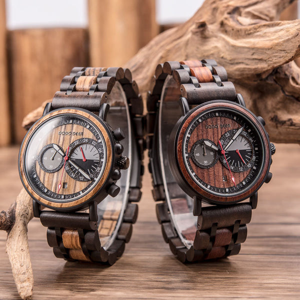 Reloj de Madera con Grabado Láser para Hombre
