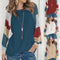 Blusa Manga Globo Cuello Redondo con Estampado Acuarela