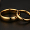 Anéis de Casamento de Carboneto de Tungstênio Vintage para Casais - Design Banhado a Ouro