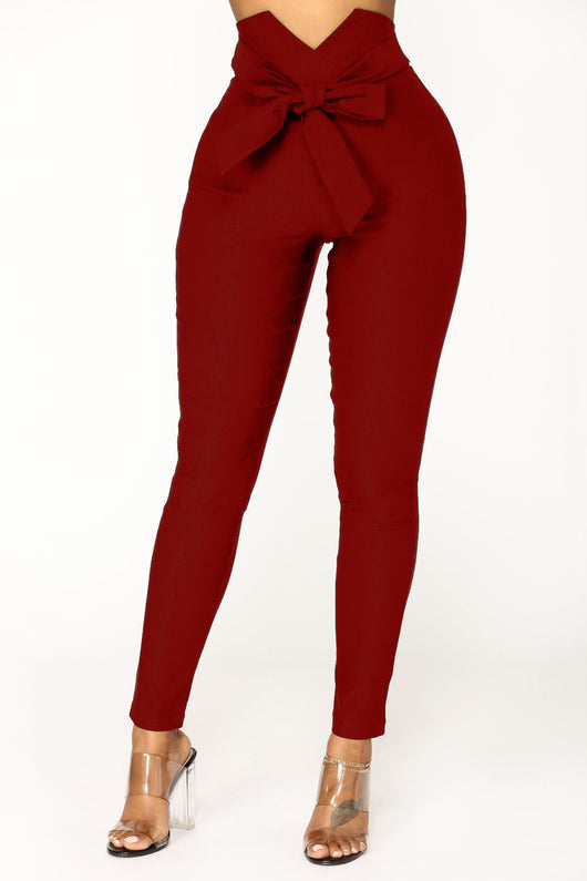 Pantalones Slim Elásticos con Detalle de Moño Europeo-Americano - Image 32