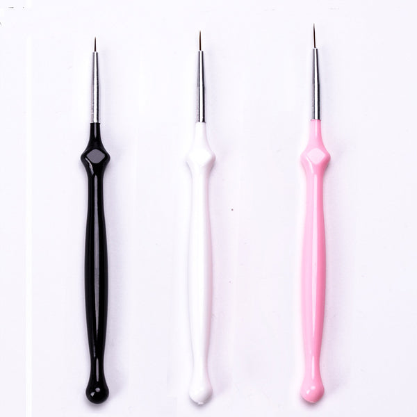Set de 3 Pinceles para Grabado de Uñas - Herramientas Profesionales de Diseño