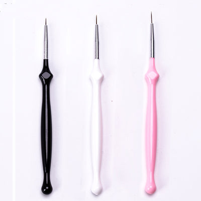 Set de 3 Pinceles para Grabado de Uñas - Herramientas Profesionales de Diseño