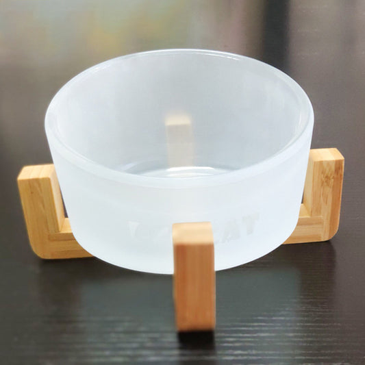 Comedero Inclinado de Cristal para Gatos