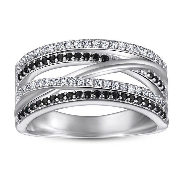 Anillo Cruzado Ancho para Mujer en Plata Esterlina - Image 4