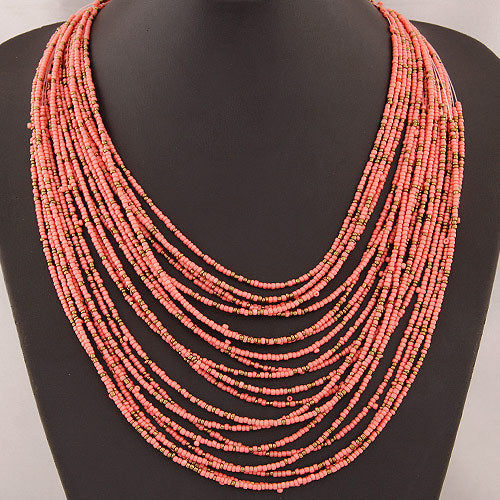 Collar Bohemio Multicapas con Cuentas de Arroz - Image 2