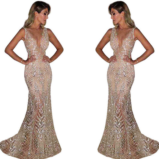 Vestido Sin Mangas con Escote en V y Encaje