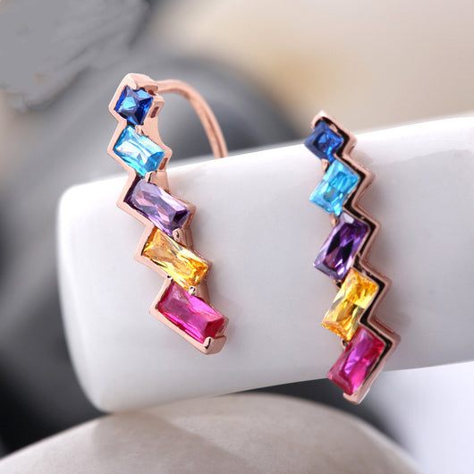 Aretes de Plata Esterlina con Arcoíris