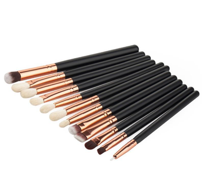 Set de 12 Brochas de Maquillaje Profesional Tono Marrón Dorado - Image 2