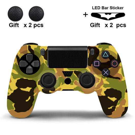 Black and white paisley PS4 controller protector with two black thumb grip covers and two Batman LED bar stickers. - Image 9