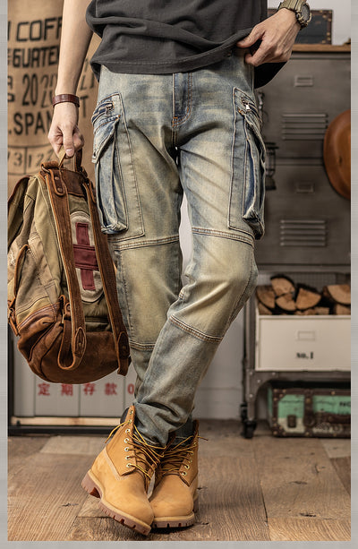 Pantalones Casuales Retro Slim Fit de Corte Recto para Primavera y Otoño - Image 3