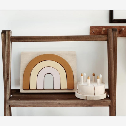 Bloques de Madera Arcoíris - Puzzle Educativo