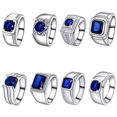 Anillo de Plata Esterlina 925 con Gema Azul - Elegancia Versátil para Mujer - Image 2