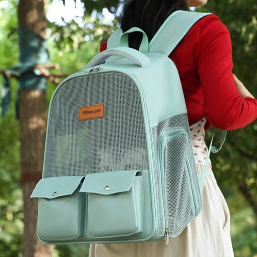 Mochila Transportadora Respirable para Mascotas - Gran Capacidad y Plegable