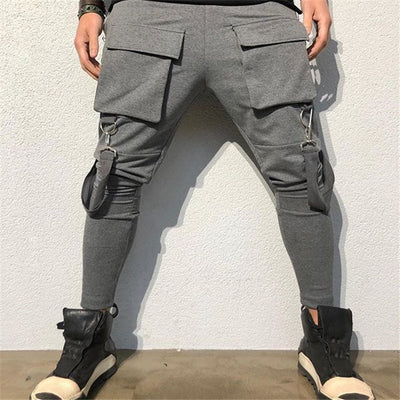 Pantalones de chándal Hip Hop con bolsillos grandes