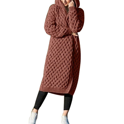 Cardigan Tejido Grueso con Capucha para Invierno Mujer - Image 14
