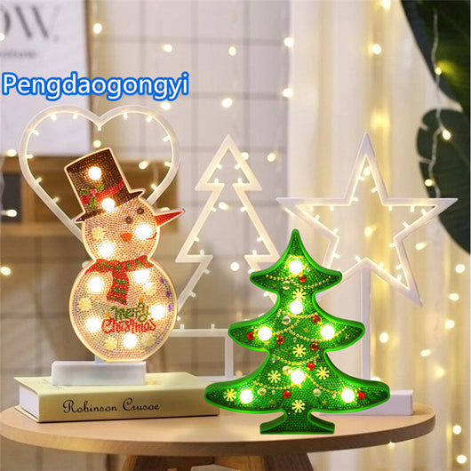 Lámpara LED Decorativa Navideña - Muñeco de Nieve y Árbol DIY - Image 3