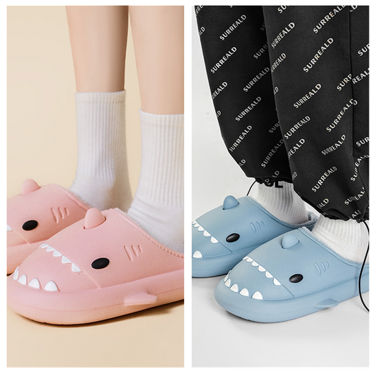 Pantuflas de Pareja Tiburón Cartoon - Suela Suave EVA y Algodón - Image 11