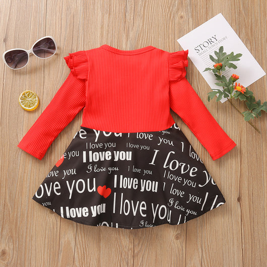 Vestido Navideño para Bebé Niña con Estampado de Rayas y Tul - Image 3