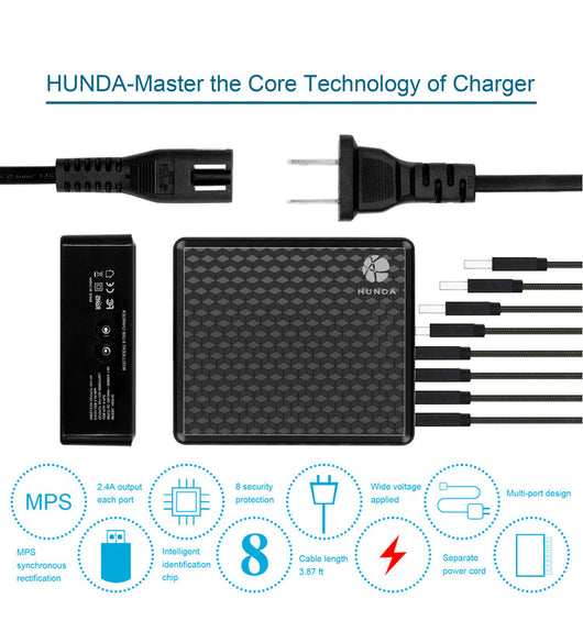 Cargador USB múltiple de 8 puertos para celulares y dispositivos - Image 3