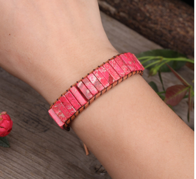 Pulsera de Cuero con Jaspe Natural de Depósito Marino - Image 15