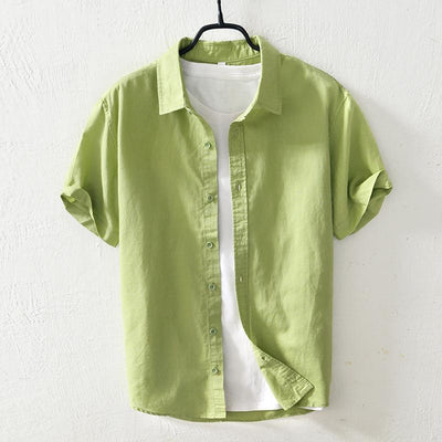 Camisa Casual de Algodón y Lino para Hombre - Image 12