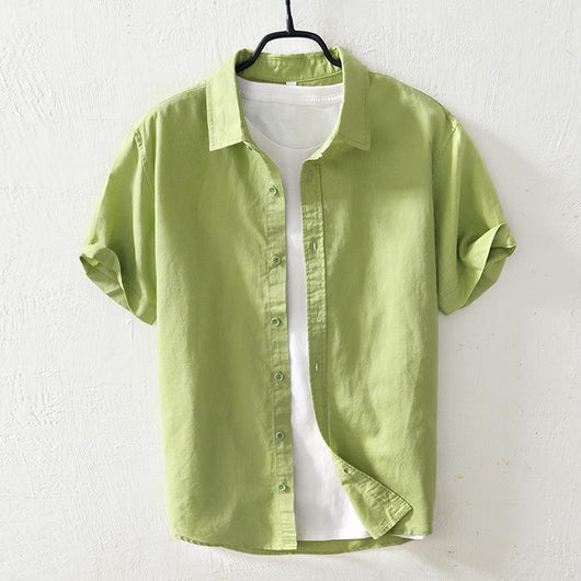 Camisa Casual de Algodón y Lino para Hombre - Image 12