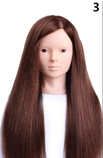 Cabeza de Práctica para Peluquería con Cabello Natural - Image 5