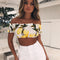Top Camiseta Envuelta Estampada Sexy para Playa y Vacaciones