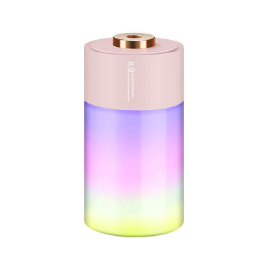 Pink and gradient colorful humidifier with a gold nozzle, featuring a night light function for air and room humidification. - Image 4