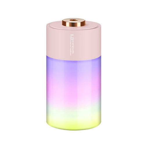 Pink and gradient colorful humidifier with a gold nozzle, featuring a night light function for air and room humidification. - Image 4