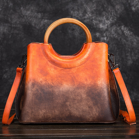 Bolso de Cuero Gamuza Pintado a Mano - Diseño Retro Artesanal - Image 5