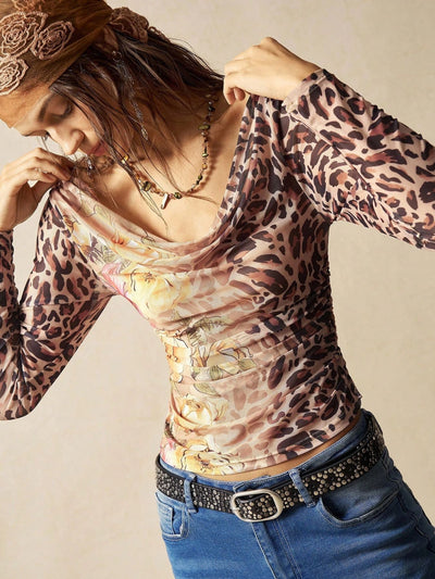 Blusa Floral Asimétrica con Capas Elegantes - Image 8