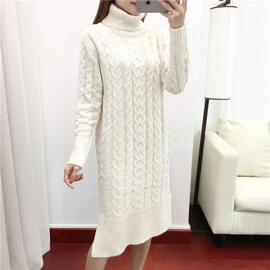 Vestido Suéter Holgado Cuello Alto