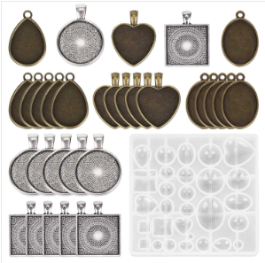 Kit Completo de Moldes de Silicona para Joyería DIY con Resina Epoxi