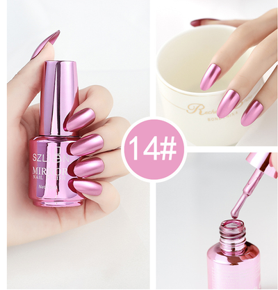 Esmalte de Uñas Efecto Espejo Plateado - Image 11