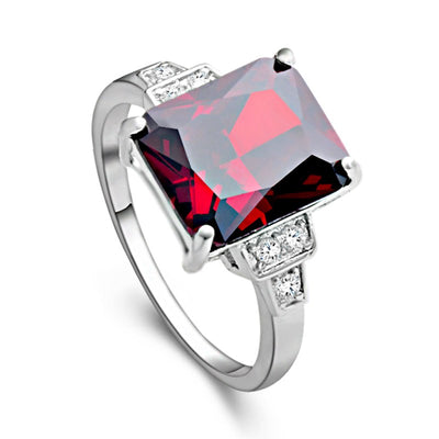 Anillo de Ágata Colorida con Circón AAA Chapado en Rodio - Image 4