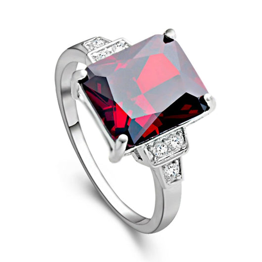 Anillo de Ágata Colorida con Circón AAA Chapado en Rodio - Image 4