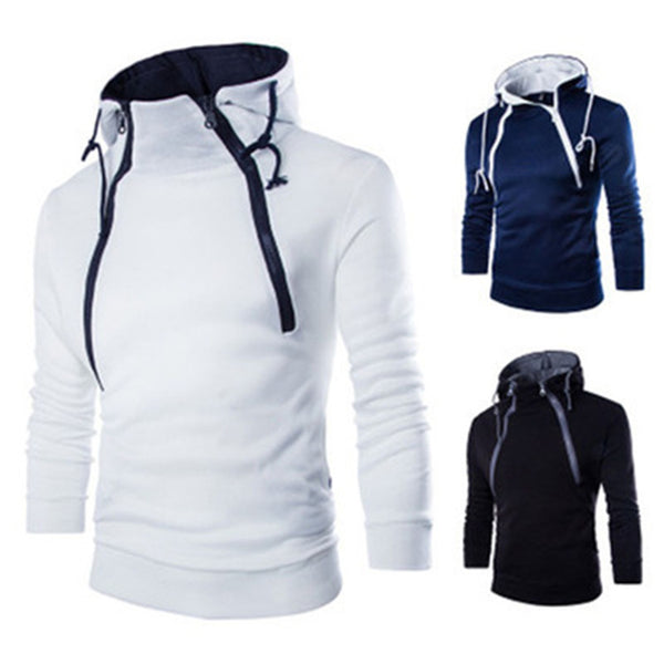 Chamarra Hoodie con Doble Cierre y Contraste de Colores