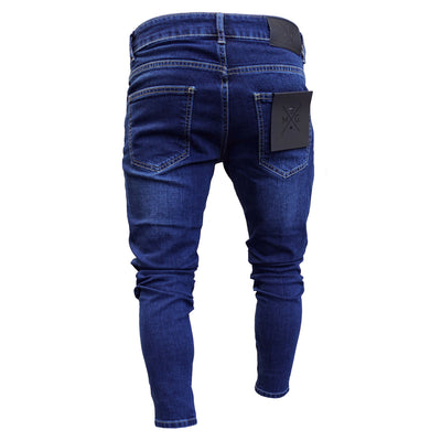 Jeans Slim Ajustados con Desgarre y Cierre Lateral - Estilo Urbano Personalizado - Image 2