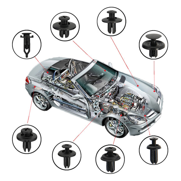 Kit de 16 Remaches y Hebillas para Guardabarros y Parachoques de Auto