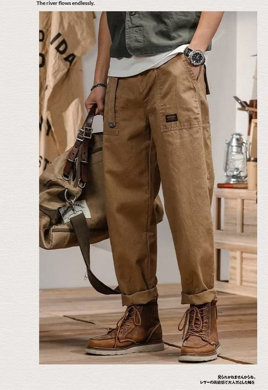 Pantalones Casuales Retro Americanos Talla Grande Rectos y Holgados - Image 14