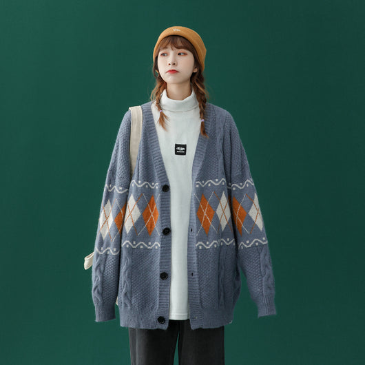 Cardigan de Punto Estilo Universitario para Primavera y Otoño - Image 3