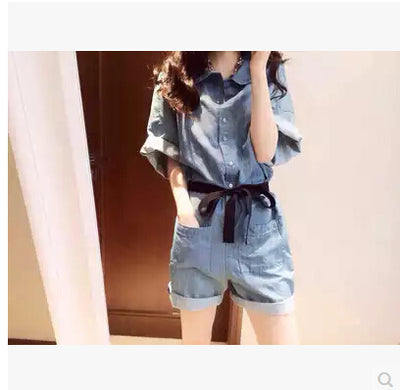 Mono Corto en Denim con Manga Corta - Image 6
